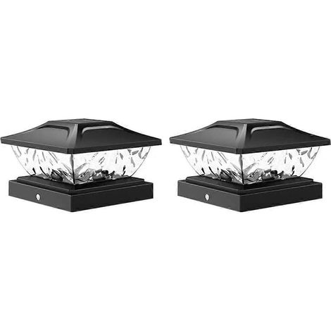 Lampe de poteau de clôture extérieure, éclairage blanc chaud et blanc froid, étanche, lampe de colonne de villa, lampe solaire LED A (1/5)
