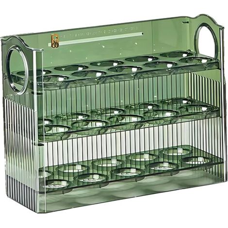 Boîte de rangement pour œufs de réfrigérateur — Présentoir à œufs à 3 niveaux — Distributeur d'œufs transparent pour la cuisine