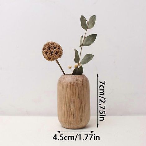 Petit vase créatif en bois massif pour fleurs séchées