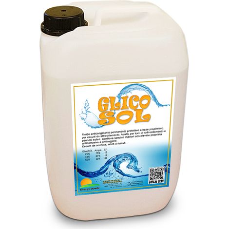 Glicole propylène pur 20 Kg – Antigel pour panneaux solaires et systèmes alimentaires – Protection contre la corrosion et le gel – Energy Duegi