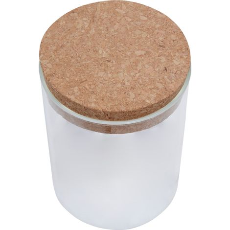 Premier Housewares Small Round Clear Glass Jar Small With Renewable Cork Lid For Storage Multipurpose Stylish Lightweight Removable Lid w10 x d10 x h15cm (1/5)