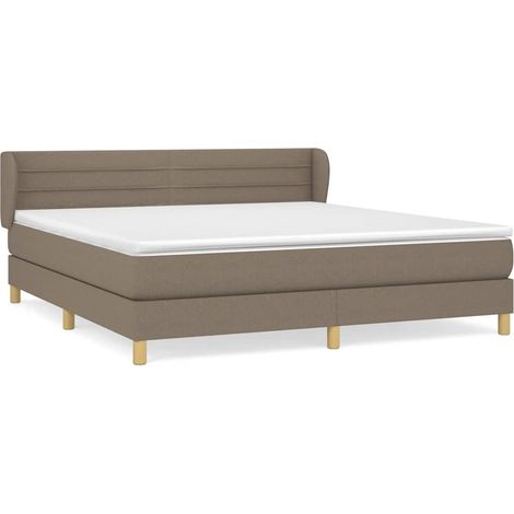 Maison Exclusive - Sommier à lattes de lit avec matelas Taupe 160x200 cm Tissu (1/5)