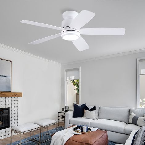 Kviflon ventilateur de plafond encastrable blanc 104 cm avec éclairage LED et télécommande