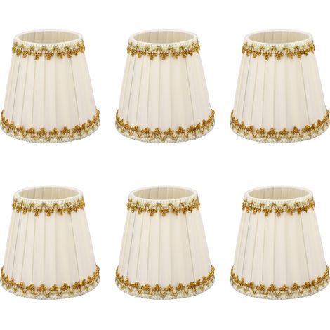 6 Pièces Abat-jour en Tissu Style Simple Petit Abat-jour de Table Abat-jour pour Petite Ampoule E14. (1/5)