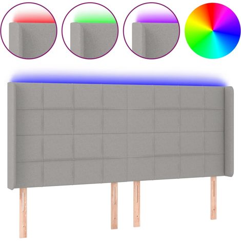 Maison Exclusive - Testiera a LED Grigio Chiaro 163x16x118/128 cm in Tessuto
