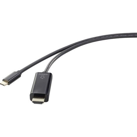 Online Store USB-C® / HDMI Câble adaptateur USB-C® mâle, Fiche mâle HDMI-A 3.00 m noir UHD 4K @ 60 Hz RF-4531594 Câble d'afficheur USB-C® A834042 (1/3)