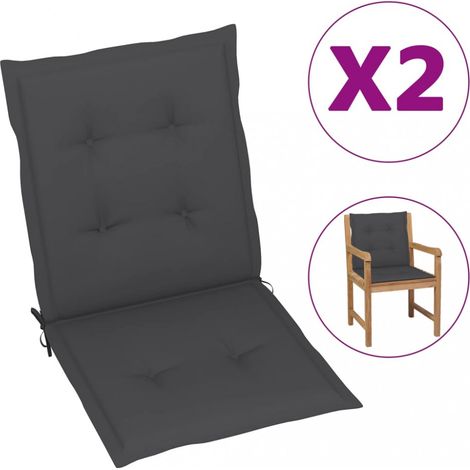 Gartenstuhlauflagen für Niedriglehner 2 Stk. Anthrazit vidaXL (1/5)