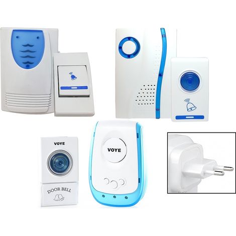 Campanello Senza Fili Universale Spina Wireless Pulsante Doorbell 32-36 Melodie