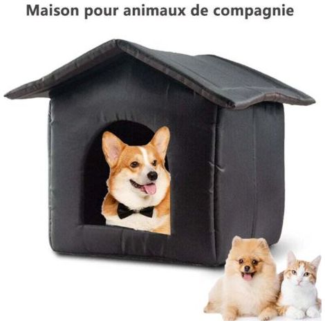 royaluxe-Maison d'extérieur pour chats résistante aux intempéries, Maison d'intérieur pour chiens, Tente pour chats pliable et résistante aux intempéries, Toile Oxford chaude pour l'hiver, M (1/5)