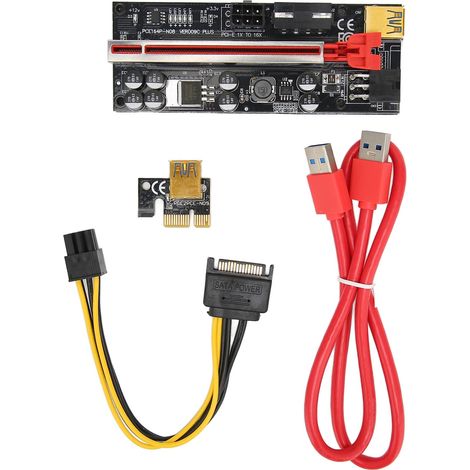 Adaptateur Carte Riser PCIE 1x vers 16x Connexion Stable Multicouche Blindée pour Linx Win7 8 10 (1/5)