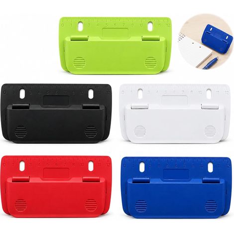 5PCS Mini Perforatrices de Poche Plates en Plastique, Perforatrice Papier Portable pour Classeur, Bureau et École, Petite Perforatrice Plastique pour Documents et Bricolage, Couleurs Assorties (1/5)