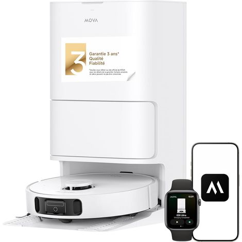 Robot Aspirateur Laveur avec Vidage Automatique, Nettoyage Automatique des Serpillières, Levage des Serpillières à 10,5 mm, Aspiration de 7 000 Pa (1/5)