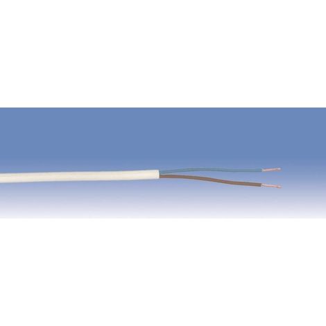 Schlauchleitung H03VV-F 2 x 0,75 - 10 Meter weiß Gummileitung Leitung Kabel