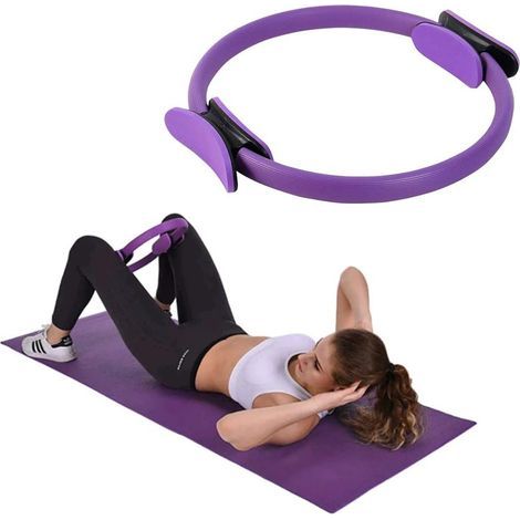 Ring Pilates Cercle Anneau Yoga Ring Cercles pour Pilates Cercle de Pilates Pour Fitness à la maison Adaptée Double Poignée pour Circle Pilates - Yoga Gym Fitness Entraînement pour les femmes, violet (1/5)