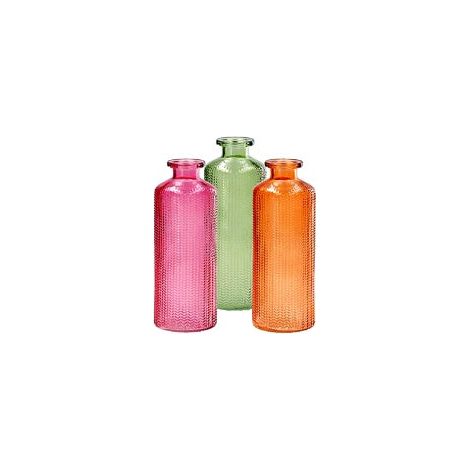 Regalo Italiano Vaso in Vetro Miles D 7,5 Cm H 20 Cm – 3 Colori Assortiti Ideale Ideale Bomboniera 1 Pz
