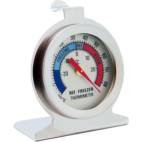 Thermometre - Refrigerateur Congeleur - Echelle Double -30 A 30 C - Crochet Integré - Acier Inoxydable 430 Et Verre - 6 2 X 8 Cm (1/5)