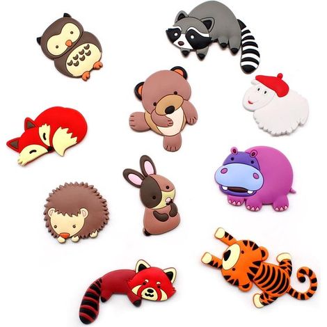 10 magneti da frigorifero, bellissimi magneti da frigorifero a forma di animali, giocattoli magnetici per l'apprendimento all'asilo, per lavagna, casa, aula, cucina e ufficio. (1/5)
