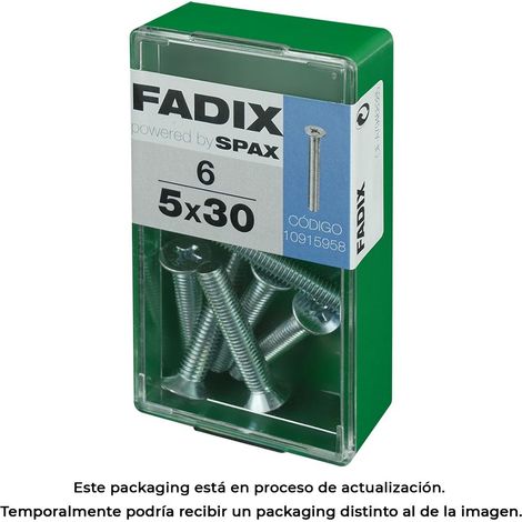 Schachtel mit 6 Einheiten metrischer Schraube mit Flachkopf M 5x30mm Fadix (1/3)
