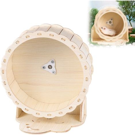 Roue Exercice Hamster - 1 pièce, Roue Exercice Hamster Bois Silencieuse 26cm - Pour Gerbille/Cochon d'Inde (1/5)