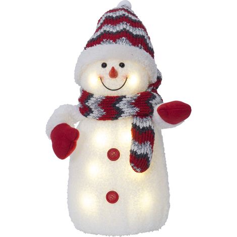 Leuchtende Weihnachtsdeko ,Joylight', LED Schneemann, 8 LEDs, rot, H 38cm (1/4)
