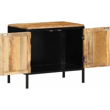 Comodino Armadio da Notte Mobiletto da notte Marrone e Nero 50 x 30 x 45 cm (1/5)