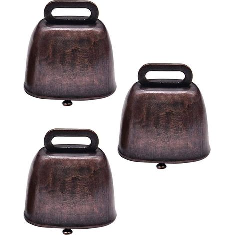 3 cloches vache mouton cuivre bétail chevaux décoration bronze rouge vintage (1/4)