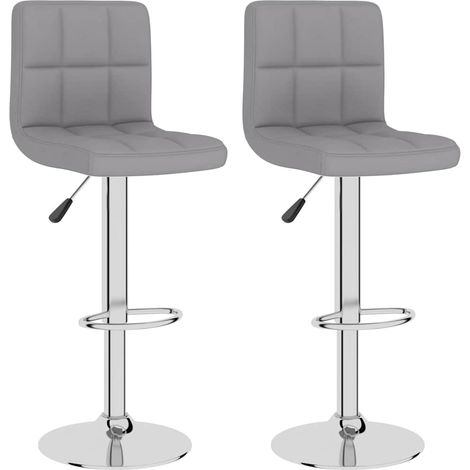 Maison Exclusive - Tabourets de bar lot de 2 gris clair tissu (1/5)