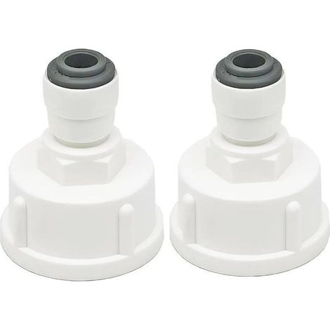 Connecteur de conduite d\'eau pour réfrigérateur, 2 pièces, connecteur rapide 1/4" converti en connecteur femelle 3/4", double joint, connecteur rapide pour filtre à eau (1/5)