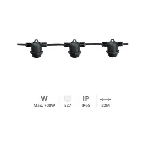 Kit guirnalda decorativa Liboi 22M 20 portalámparas IP65 (1/8)