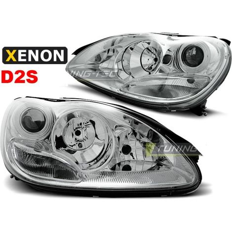 Paire de feux phares Mercedes classe S W220 02-05 Xenon Design chrome-27361541 (1/4)