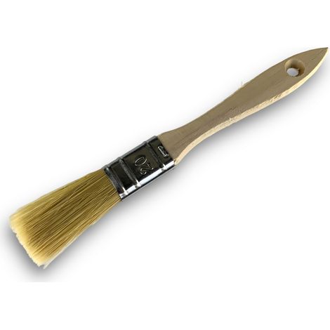 Lot de 50 pinceaux queue de morue 20 mm double épaisseur Soie blanche haute qualité Manche bois brut Résistants et durables Multi-supports Kibros 32220x50 (1/5)