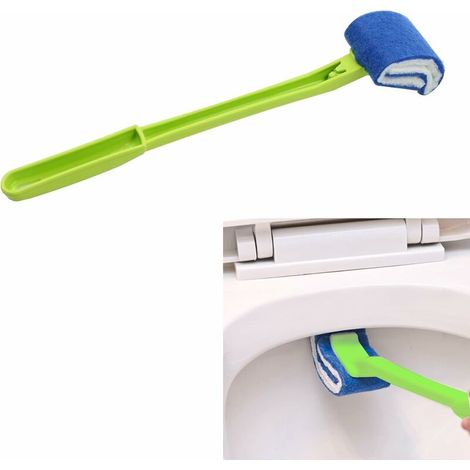 Brosse de toilette en fibre douce de haute qualité pour urinoir, accessoire de rechange pour urinoir étroit (vert)-AquaForge (1/5)