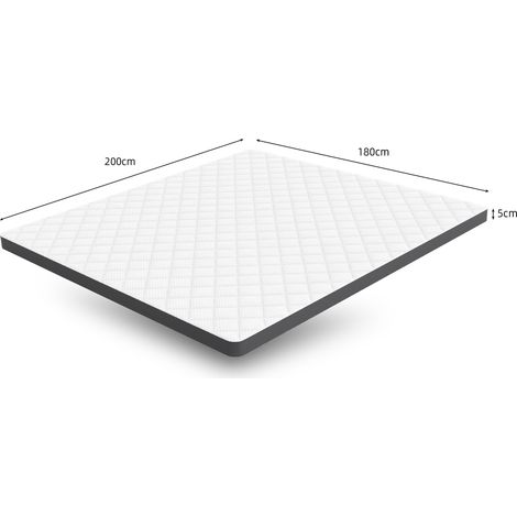 Matelas confortable H3, dureté moyenne, certifié Oeko-TEX, épaisseur 7 cm, 180×200 cm,  mousse gaufrée 7 zones, soutien efficace de la taille (1/5)