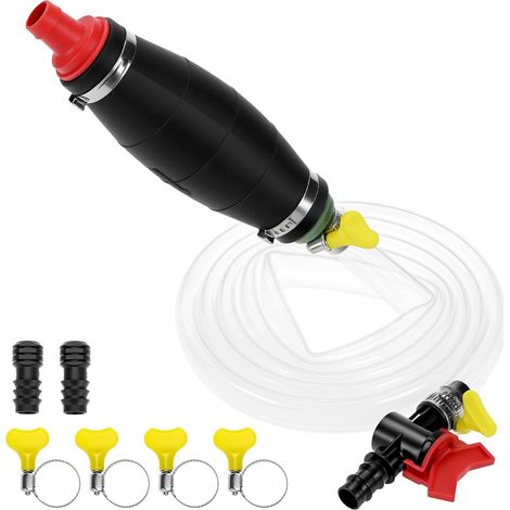 Pompe à Siphon Carburant avec Tuyau de 2 M et Clapet Anti-Retour pour Essence, Diesel, Huile et Eau (1/5)