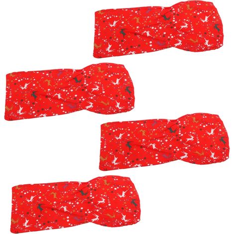 Lot de 4 Housses de Chaise Élastiques Rouges en Polyester, Protection Amovible pour Chaises de Salle à Manger, Adaptées la Cuisine et Jardin (1/5)