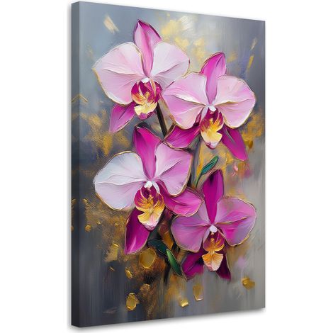 Tableau déco Fleurs abstraites orchidées roses 60x90 (1/5)