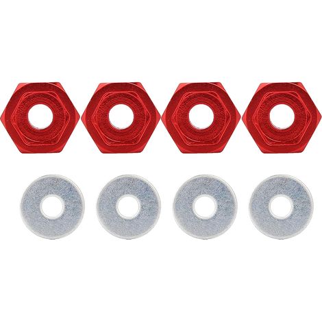 4 pces adaptateur hexagonale roue RC mini 12 à 17 pour HSP 1/10 véhicule électrique route camion (rouge) (1/5)