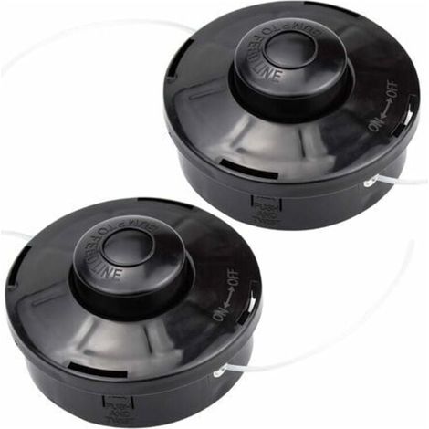 Lot de 2 Tête de débroussailleuse Universelle A6481 Nylon Bobine de Rechange de Tondeuse Débroussailleuse Tête De Coupe M10 X 1,25 pour Débroussailleuse Thermique à Essence (1/4)
