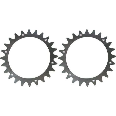 Lot de 2 roues de traction en plastique de type L (225 mm) pour robots tondeuses Worx Landroid (avec crampons antidérapants) (1/4)