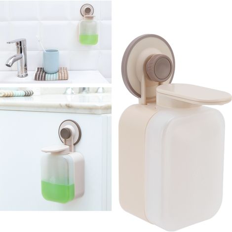 Distributeur de savon/flacon de désinfectant pour les mains mural, adapté aux éviers de cuisine, aux salles de bains et aux balcons. (1/5)