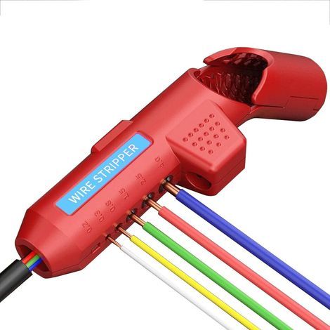 0.2, 0.3, 0.8, 1.5, 2.5, 4 mm², 3-in-1 Universal Multifunctional Round Wire Stripper 135 mm Stripping Tool for Round Cables