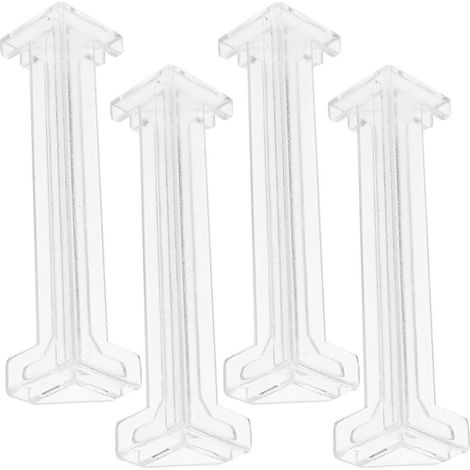 4 adaptateurs d'angle transparents pour stores, de forme carrée, compatibles avec l'installation et l'utilisation de rideaux. (1/5)
