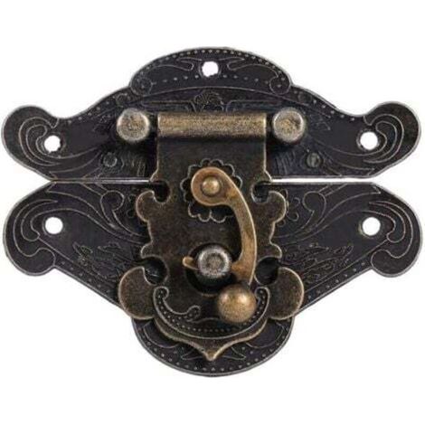 Antik geprägter Riegelverschluss im Vintage-Stil mit Schrauben für dekorative Schränke, Kommoden, Kleiderschränke, Schmuckkästchen, Geschenkboxen, Koffer oder Möbel, Bronzeton (XXS, 8er-Pack) (1/4)