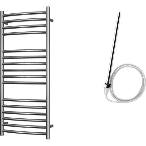 Aston - Stainless Steel Electric Towel Rail H1000mm x W400mm Curved 200w Standard (1/2)