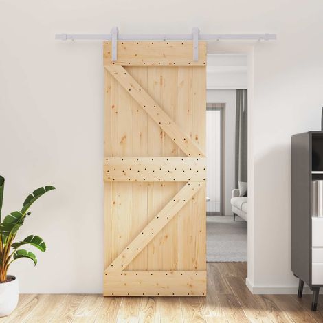 vidaXL Porta scorrevole Naturale e Bianco 85 x 210 cm