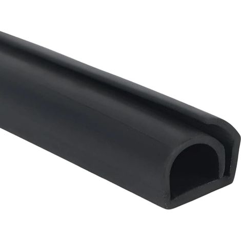 Cable Duct for Acoustic Panels, Flexible PVC Cable Protection, Semicircular, Wall Cable Cover, Floor Cable Grommet, Cable Cover Protector (Black: 5m Length and 12mm (1/5)