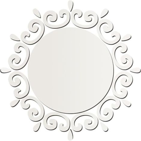 Sticker miroir rond de 27 cm, surface miroir argentée, décoration murale pour salle de bain, salon ou chambre. (1/5)