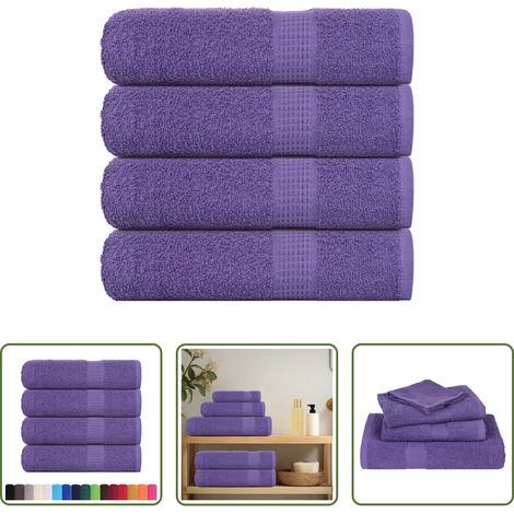 vidaXL Frottiertuch - Handtücher FROGN 4 Stk. Lila 50x100 cm 360 g/m² (1/5)
