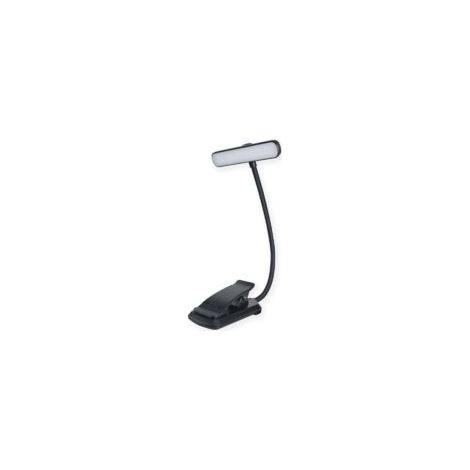 Bardusch-Lampe de lecture 24 LED, lampe de lecture à pince rechargeable, protection des yeux, gradation continue, 3 couleurs de lumière, col flexible à 360 °, durable et portable, adaptée à la lecture