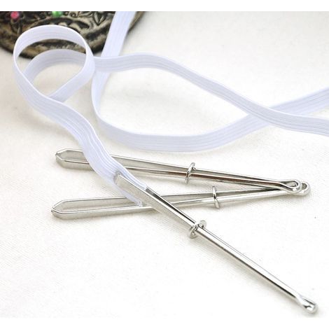 2 pièces pinces à vêtements de haute qualité couture outils de bricolage bande élastique poinçon point de croix enfileur porter pince élastique (corde d'usure)